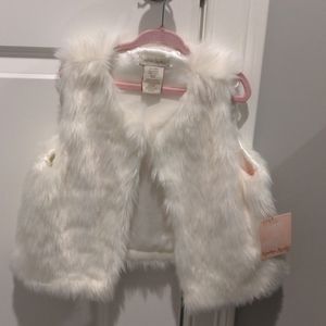 Cynthia Rowley white faux fur vest